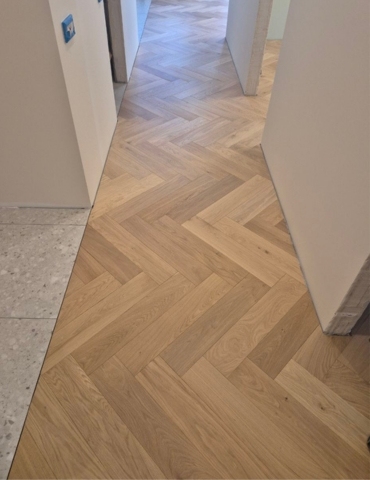 Old Canvas by ME Floor. 2-Layer Oak Herringbone Delivers Unmatched Scandinavian Decor and Finish Durability